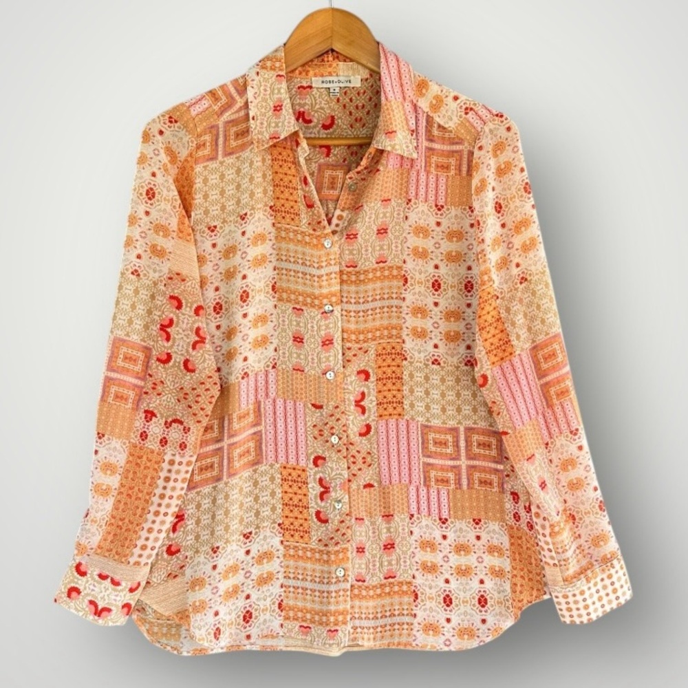 Rose & Olive Multicolor Patchwork Blouse